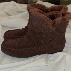Kalli Collection Brown Moccasin Boots